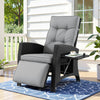 Gardeon Outdoor Recliner Chairs Sun lounge Wicker Lounger Patio Furniture Adjustable Black