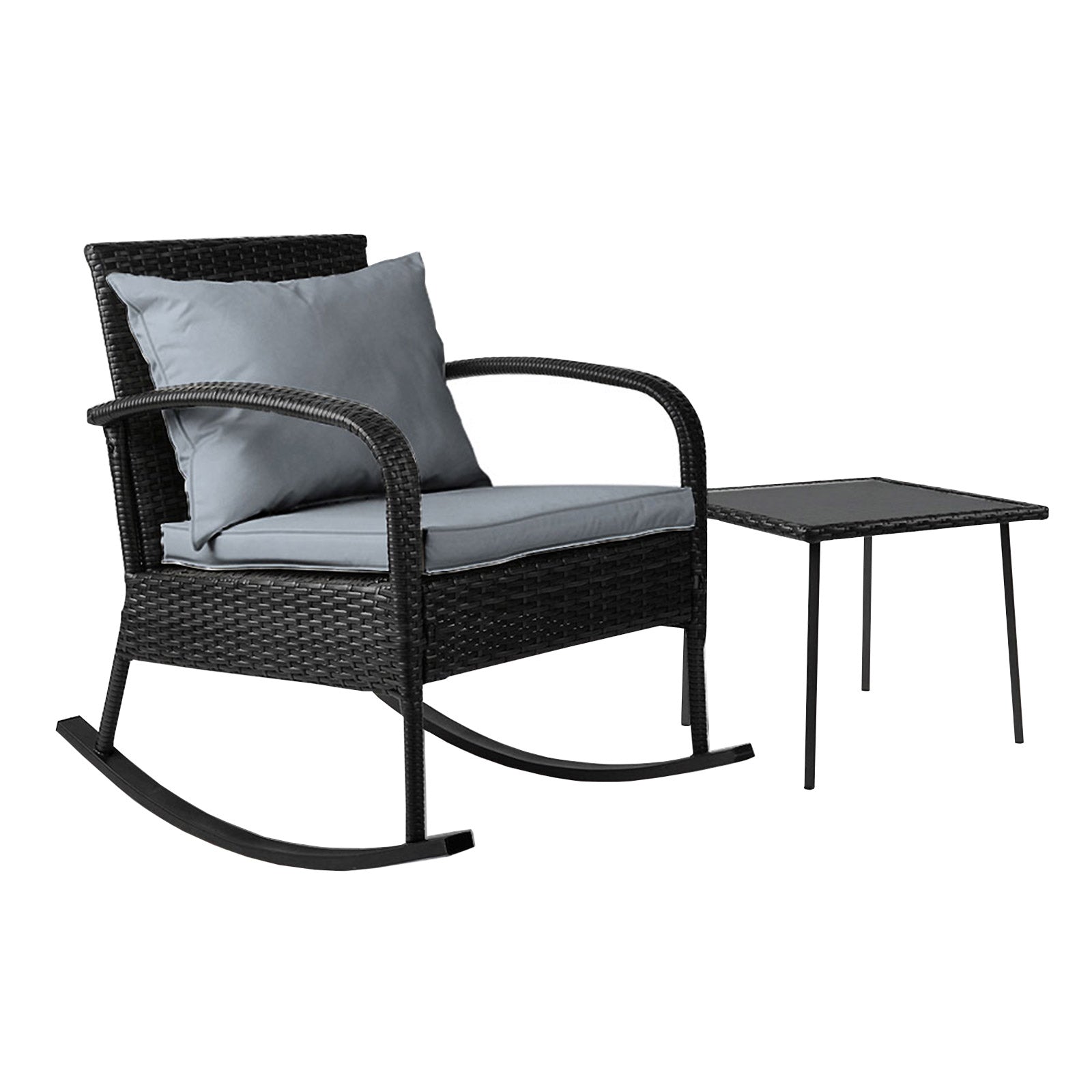 Gardeon Wicker Rocking Chairs Table Set Outdoor Setting Recliner Patio Furniture Gardeon