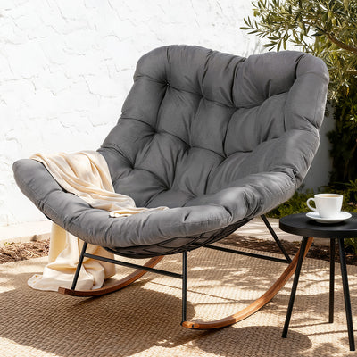 Gardeon Outdoor Rocking Chair Furniture Papasan Recliner Garden Patio Lounge Setting