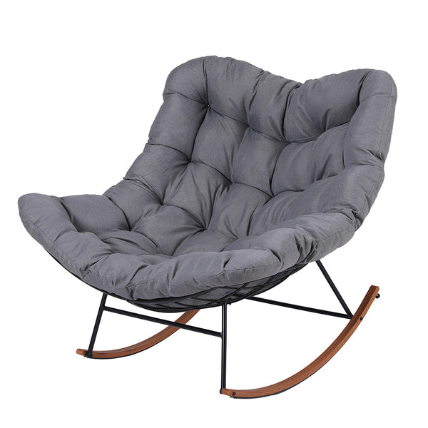 Gardeon Outdoor Rocking Chair Furniture Papasan Recliner Garden Patio Lounge Setting Awezingly