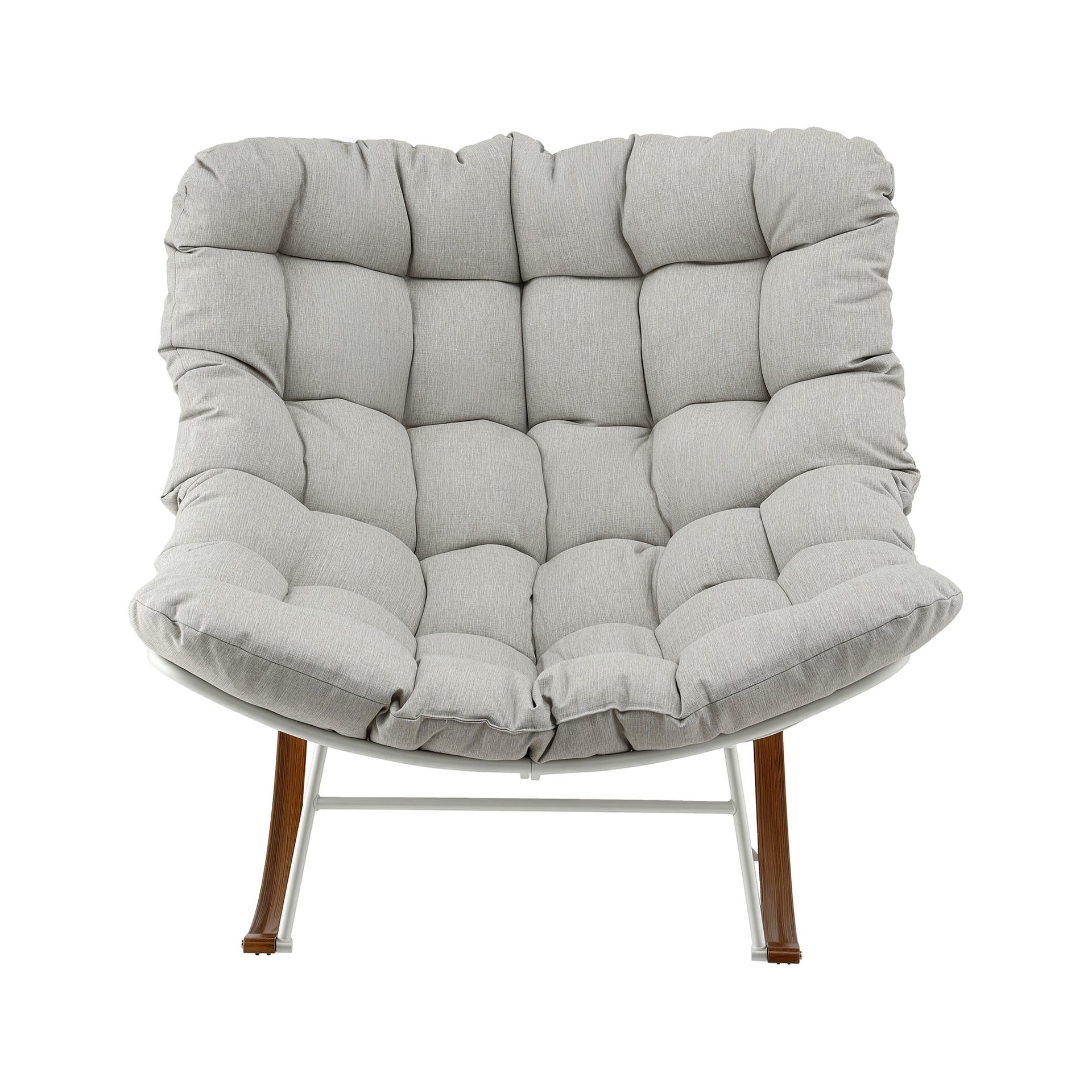 Gardeon Outdoor Rocking Chair Furniture Papasan Recliner Garden Patio Lounge Setting White Awezingly