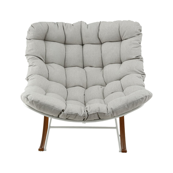 Gardeon Outdoor Rocking Chair Furniture Papasan Recliner Garden Patio Lounge Setting White Awezingly