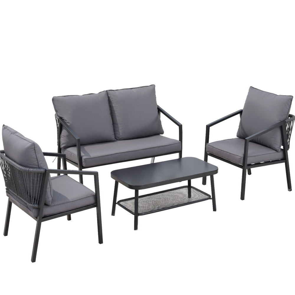 Gardeon 4 Seater Outdoor Sofa Set 4PCS Table Chair Setting Patio Furniture Gardeon