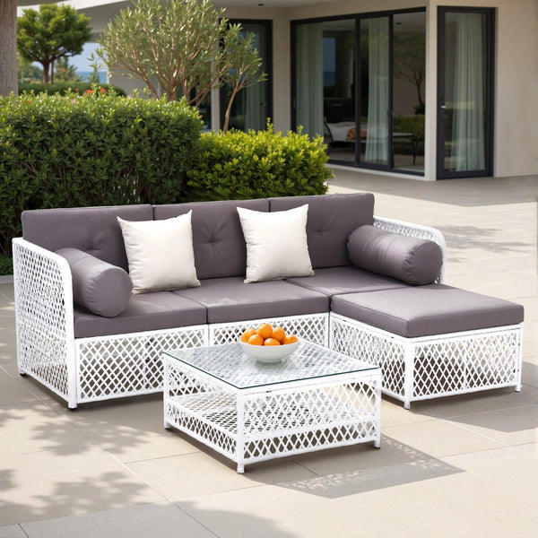 Gardeon 4 Seater Outdoor Sofa Set 5PCS Table Chair Set Garden Patio Furniture Gardeon