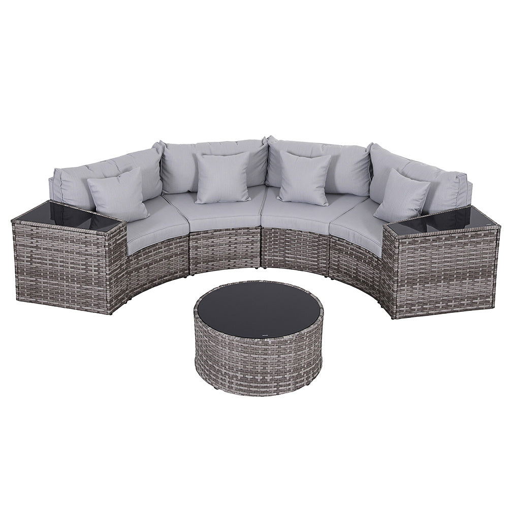 Gardeon 4 Seater Outdoor Sofa Set 7PCS Table Chair Set Garden Rattan Patio Furniture Awezingly
