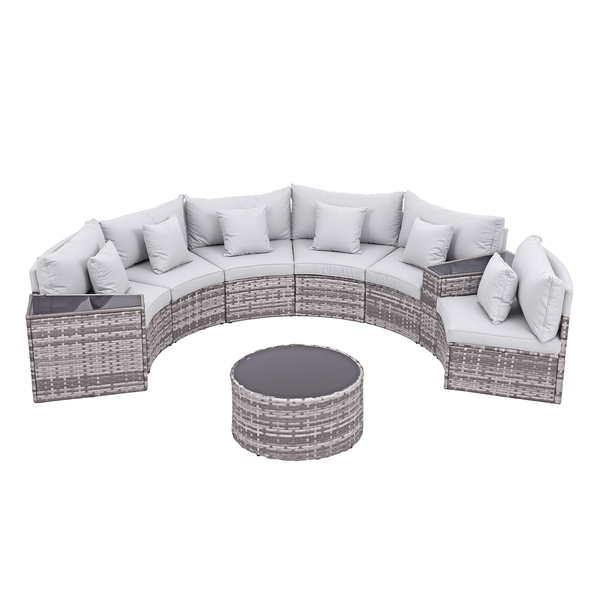Gardeon 6 Seater Outdoor Sofa Set 9PCS Table Chair Set Garden Rattan Patio Furniture Awezingly