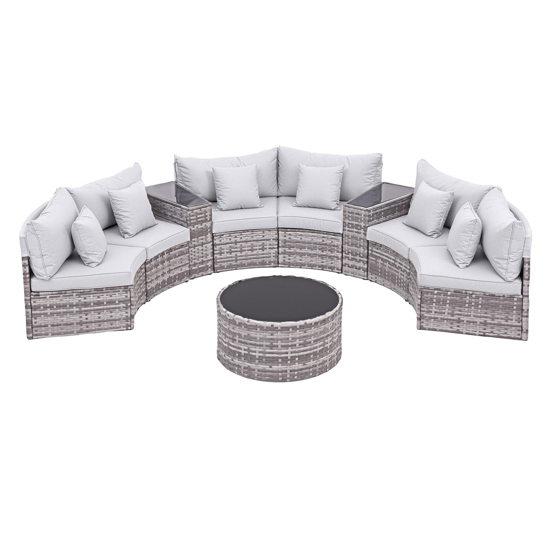 Gardeon 6 Seater Outdoor Sofa Set 9PCS Table Chair Set Garden Rattan Patio Furniture Awezingly