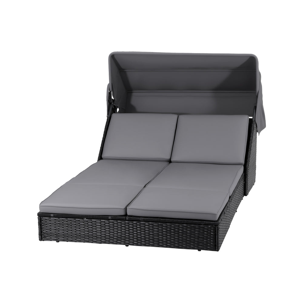 Gardeon Outdoor Day Bed Sun Lounge Setting Wicker Lounger Patio Furniture Gardeon
