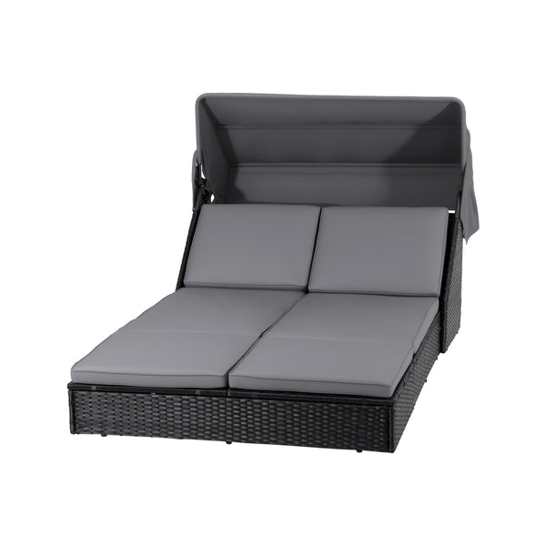 Gardeon Outdoor Day Bed Sun Lounge Setting Wicker Lounger Patio Furniture Gardeon