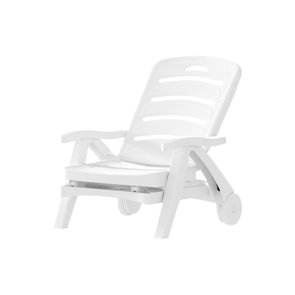 Gardeon Set of 2Sun Lounger Folding Chaise Lounge Chair Wheels Patio Outdoor Furniture Awezingly