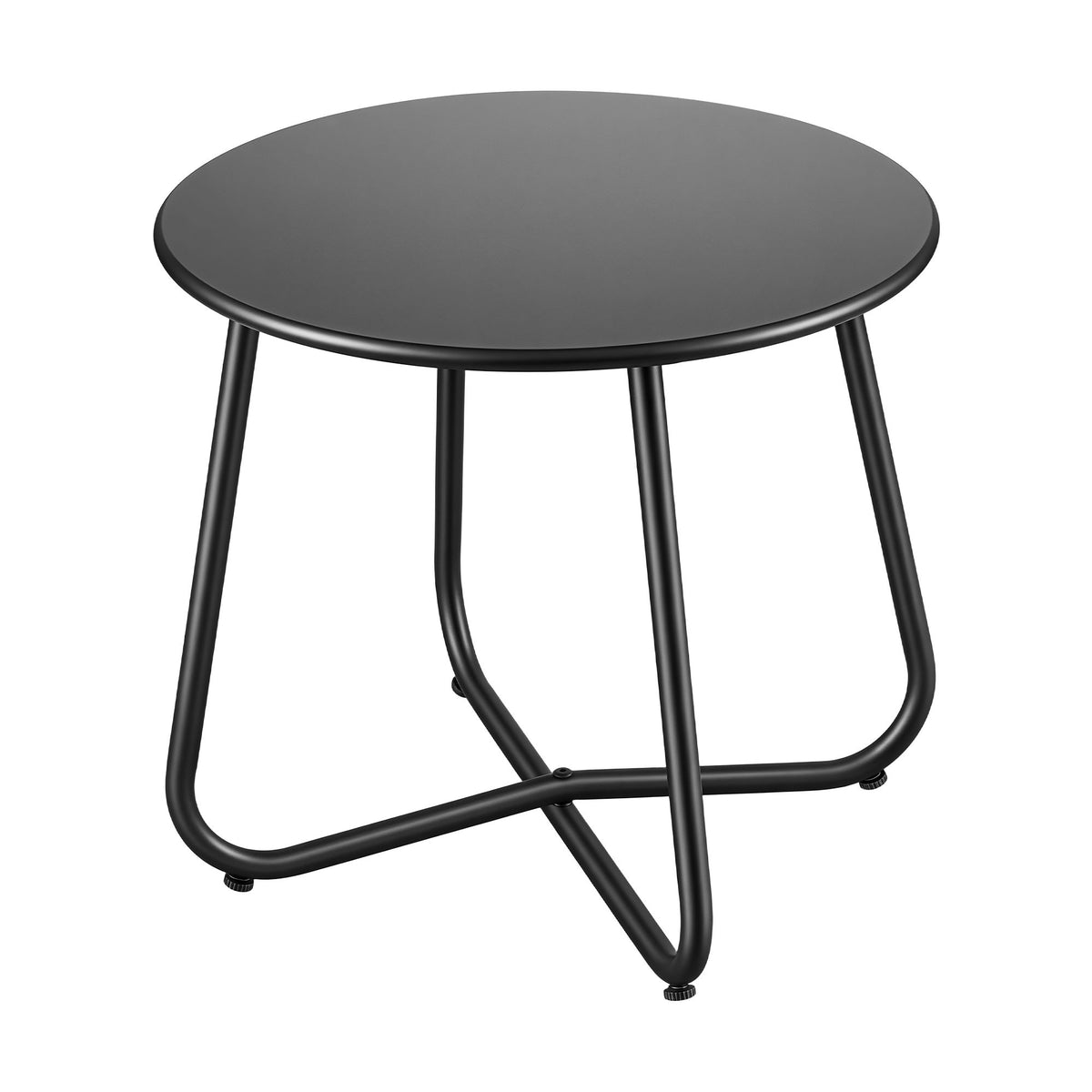 Gardeon Outdoor Side Table Steel Frame for Patio Balcony Garden Black Awezingly
