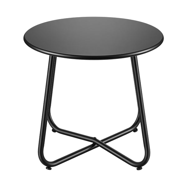 Gardeon Outdoor Side Table Steel Frame for Patio Balcony Garden Black Awezingly