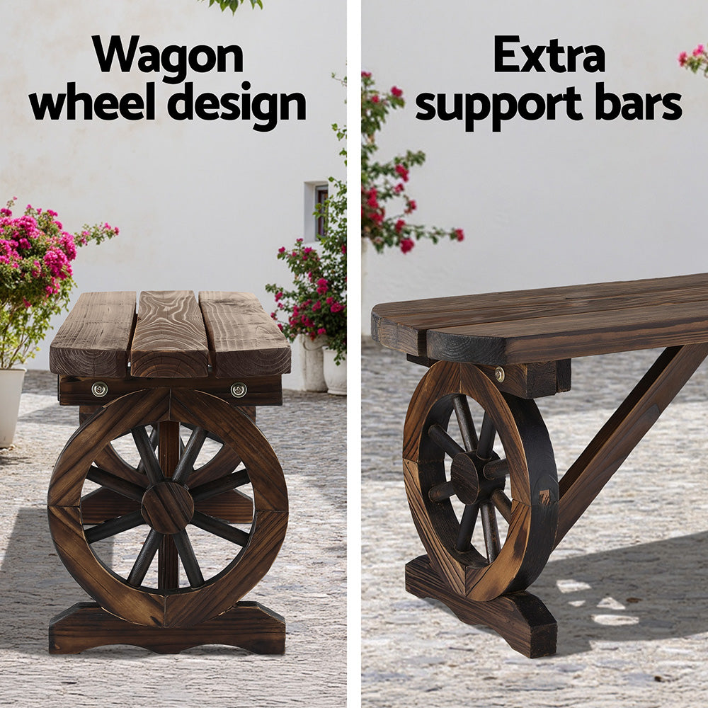 Gardeon Outdoor Garden Bench Seat Wooden Patio Furniture Wagon Dining Chair Gardeon