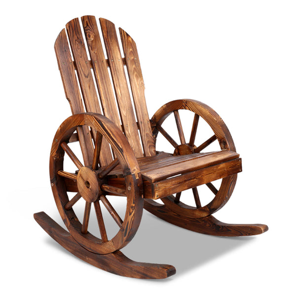 Gardeon Wagon Wheels Rocking Chair - Brown Gardeon