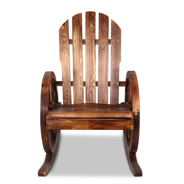Gardeon Wagon Wheels Rocking Chair - Brown Gardeon