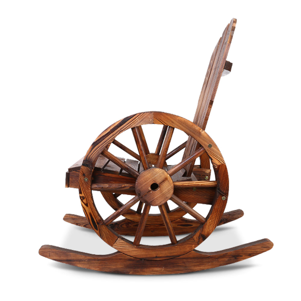 Gardeon Wagon Wheels Rocking Chair - Brown Gardeon