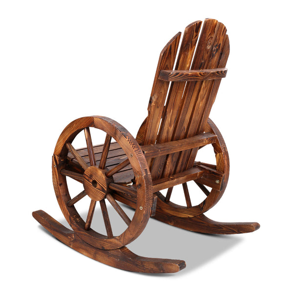 Gardeon Wagon Wheels Rocking Chair - Brown Gardeon