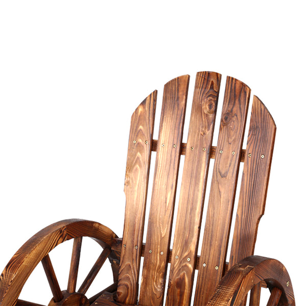 Gardeon Wagon Wheels Rocking Chair - Brown Gardeon
