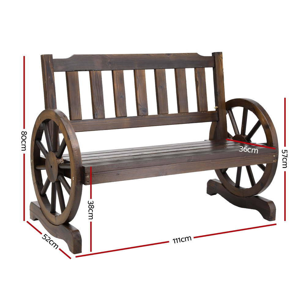 Gardeon Wooden Wagon Wheel Chair Gardeon