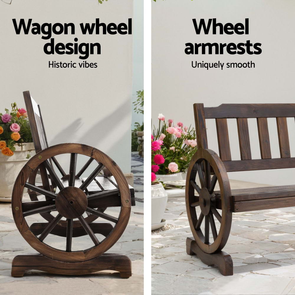 Gardeon Wooden Wagon Wheel Chair Gardeon