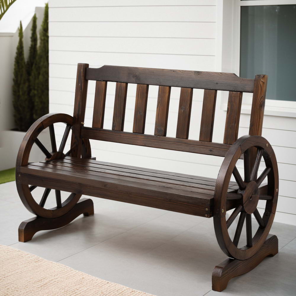 Gardeon Wooden Wagon Wheel Chair Gardeon