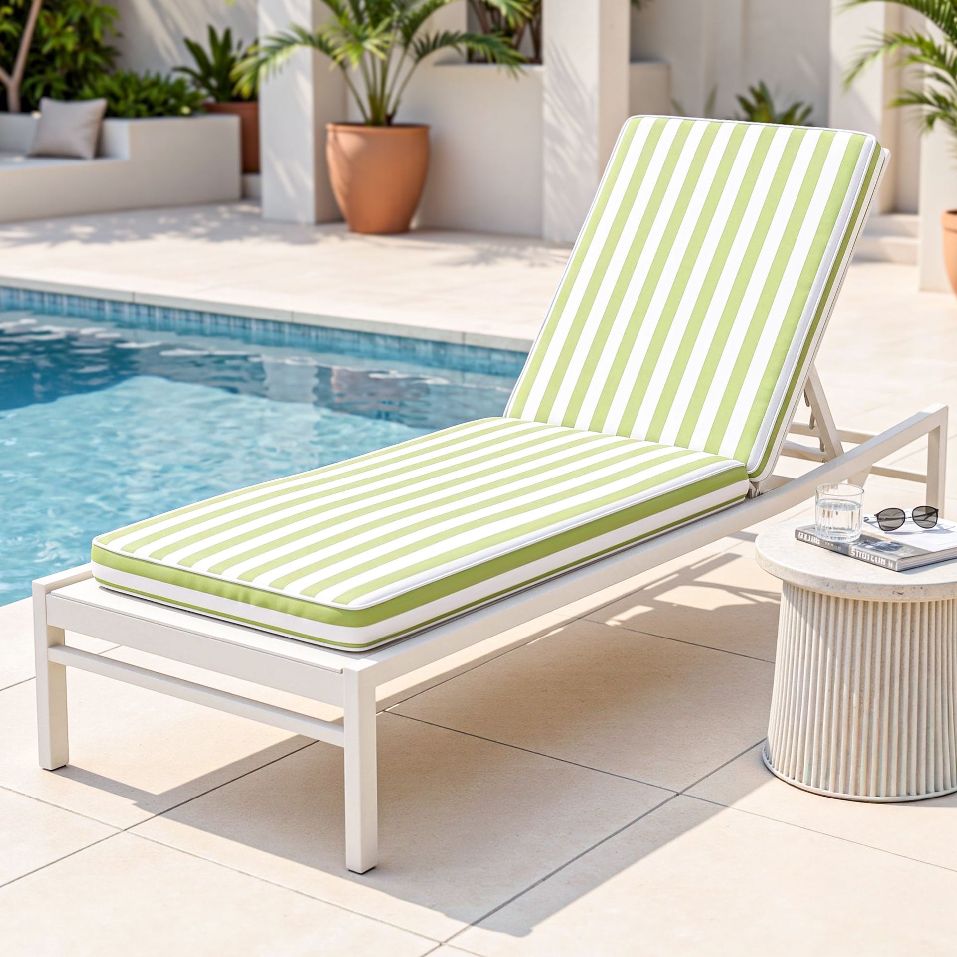 Gardeon Outdoor Chaise Lounge Cushion Lounge Chair Pad Sunbed Mattress Green Awezingly