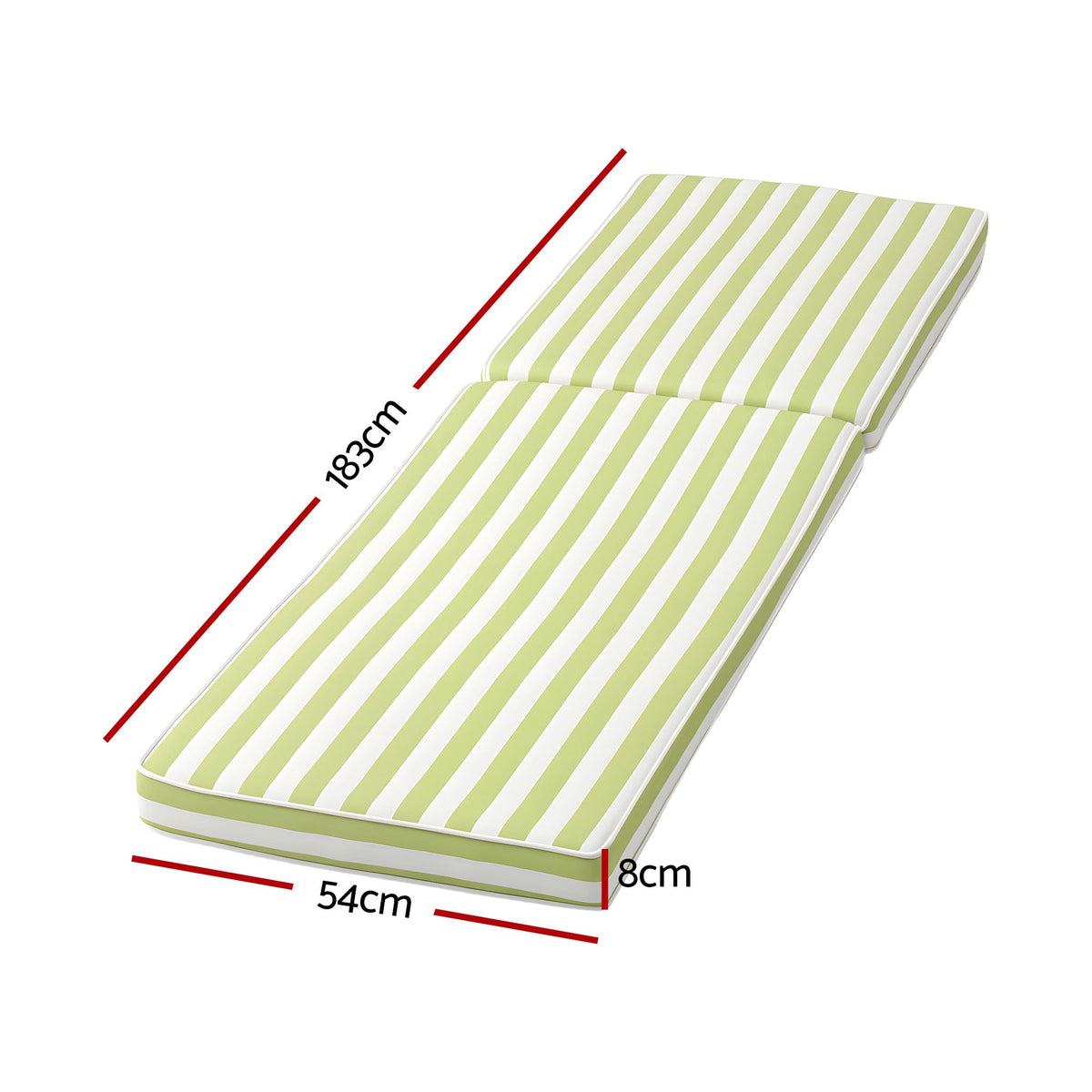 Gardeon Outdoor Chaise Lounge Cushion Lounge Chair Pad Sunbed Mattress Green Awezingly