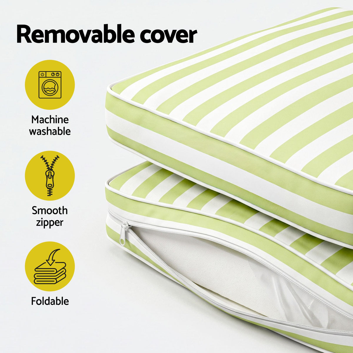 Gardeon Outdoor Chaise Lounge Cushion Lounge Chair Pad Sunbed Mattress Green Awezingly