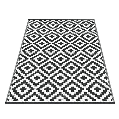 Gardeon Outdoor Rugs 120x180cm Large Carpet Reversible Area Mat PP Dual-Sided Patio Rug Cross