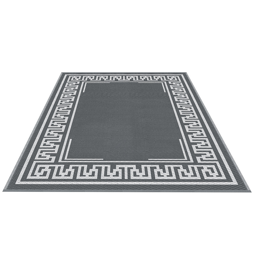 Gardeon Outdoor Rugs 152x244cm Large Carpet Reversible Area Mat PP Dual-Sided Patio Rug Greek Key Gardeon
