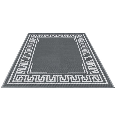 Gardeon Outdoor Rugs 152x244cm Large Carpet Reversible Area Mat PP Dual-Sided Patio Rug Greek Key