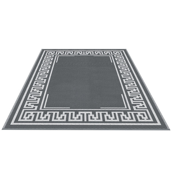 Gardeon Outdoor Rugs 152x244cm Large Carpet Reversible Area Mat PP Dual-Sided Patio Rug Greek Key Gardeon