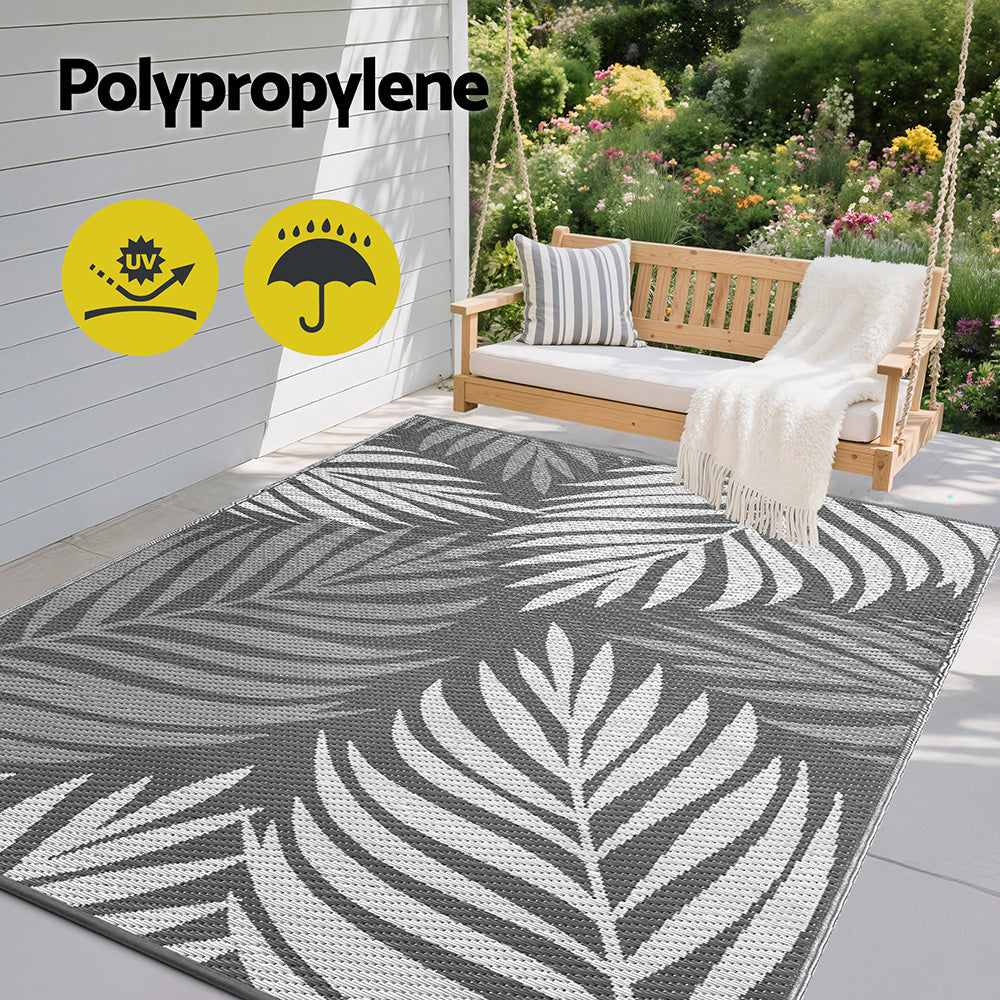Gardeon Outdoor Rugs 152x244cm Large Carpet Reversible Area Mat PP Dual-Sided Patio Rug Leaf Gardeon