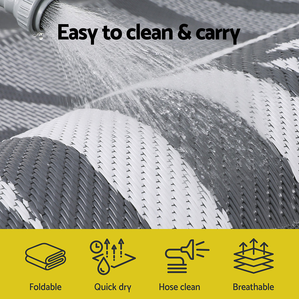 Gardeon Outdoor Rugs 152x244cm Large Carpet Reversible Area Mat PP Dual-Sided Patio Rug Leaf Gardeon