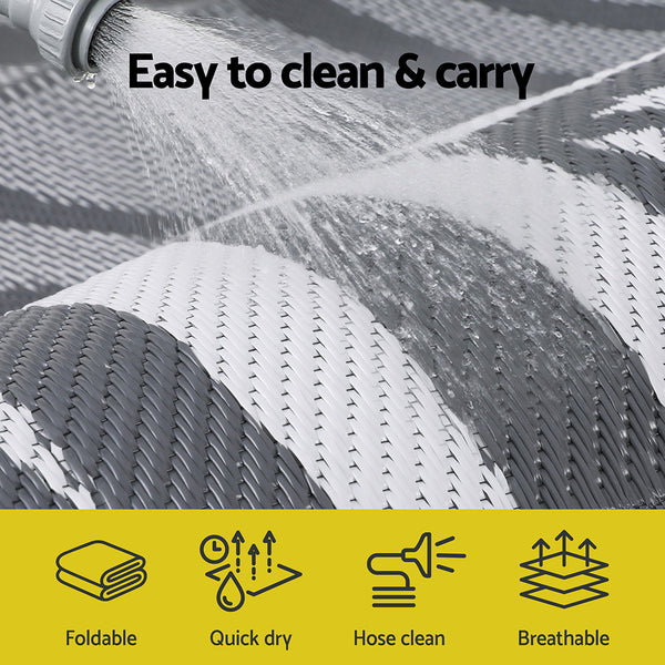 Gardeon Outdoor Rugs 152x244cm Large Carpet Reversible Area Mat PP Dual-Sided Patio Rug Leaf Gardeon