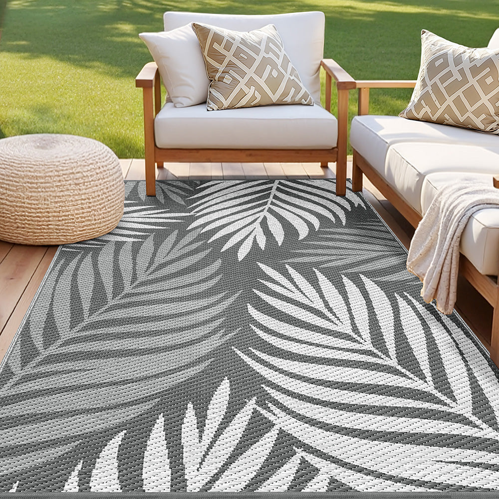 Gardeon Outdoor Rugs 152x244cm Large Carpet Reversible Area Mat PP Dual-Sided Patio Rug Leaf Gardeon