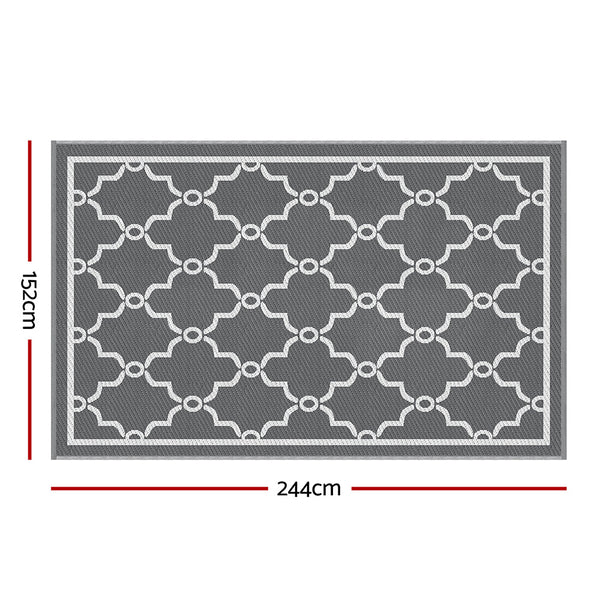 Gardeon Outdoor Rugs 152x244cm Large Carpet Reversible Area Mat PP Dual-Sided Patio Rug Maroc Gardeon