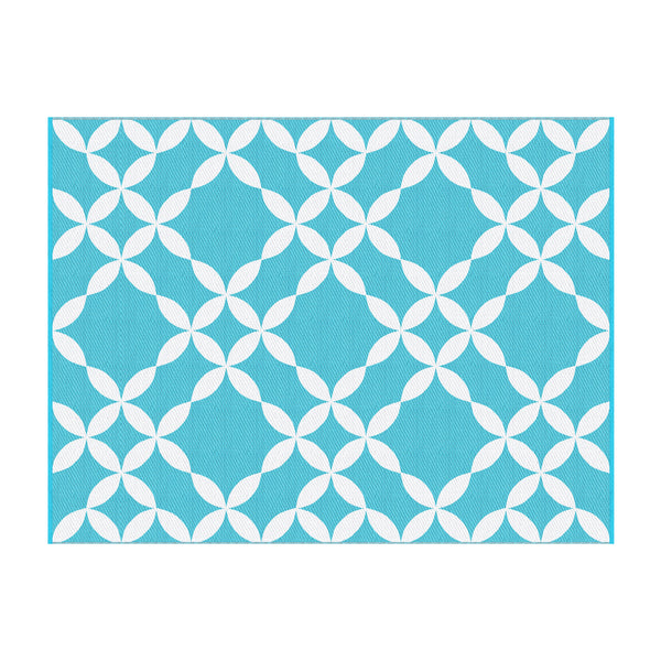 Gardeon Outdoor Rugs 274x366cm Large Carpet Reversible Area Mat PP Dual-Sided Patio Rug Light Blue Awezingly