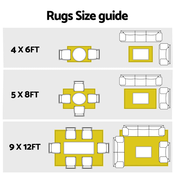 Gardeon Outdoor Rugs 274x366cm Large Carpet Reversible Area Mat PP Dual-Sided Patio Rug Light Blue Awezingly
