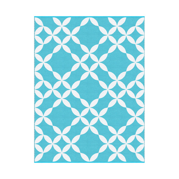 Gardeon Outdoor Rugs 274x366cm Large Carpet Reversible Area Mat PP Dual-Sided Patio Rug Light Blue Awezingly