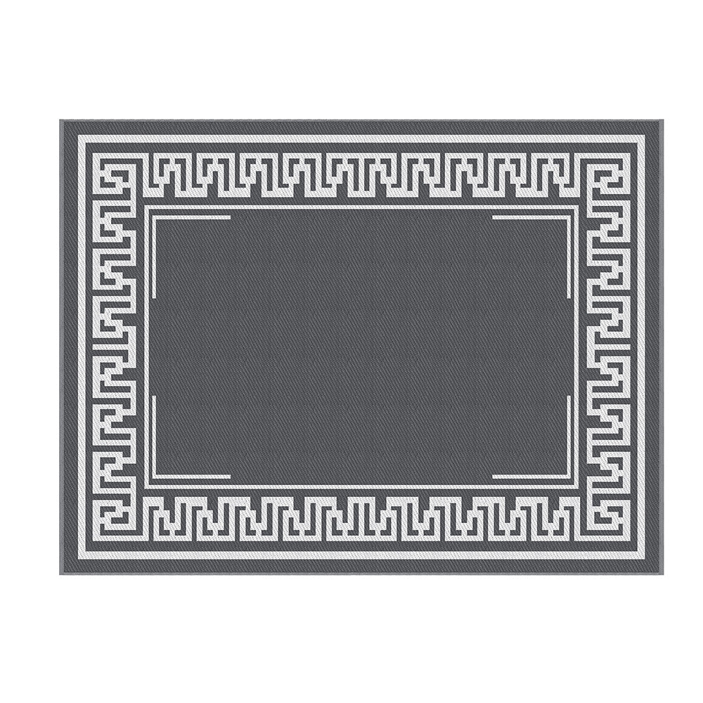 Gardeon Outdoor Rugs 274x366cm Large Carpet Reversible Area Mat PP Dual-Sided Patio Rug Greek Key Gardeon