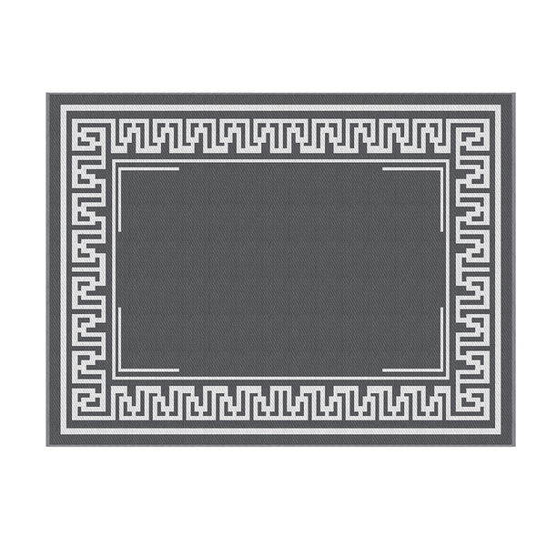 Gardeon Outdoor Rugs 274x366cm Large Carpet Reversible Area Mat PP Dual-Sided Patio Rug Greek Key Gardeon