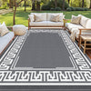 Gardeon Outdoor Rugs 274x366cm Large Carpet Reversible Area Mat PP Dual-Sided Patio Rug Greek Key