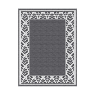 Gardeon Outdoor Rugs 274x366cm Large Carpet Reversible PP Dual-Sided Area Mat Patio Rug Grey