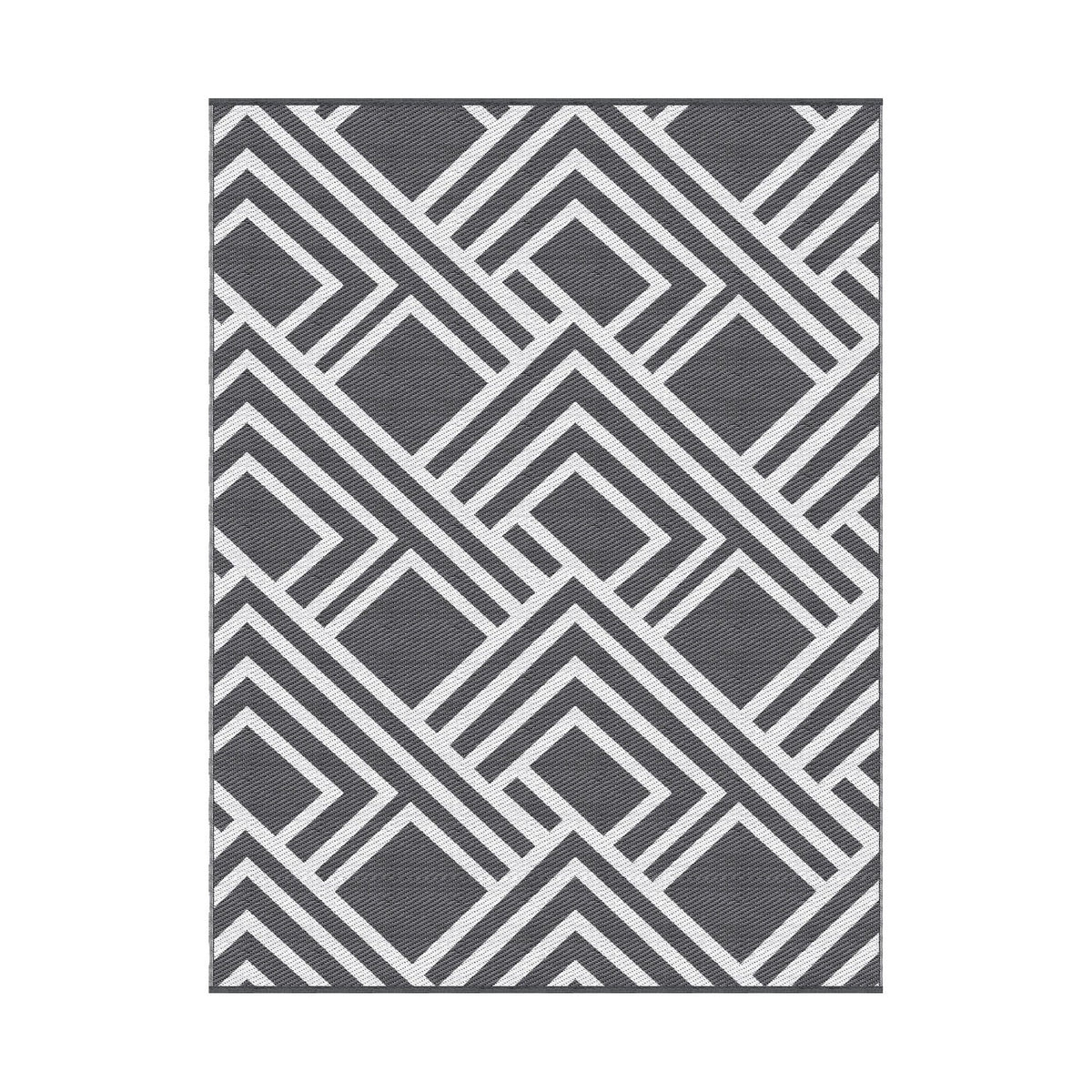 Gardeon Outdoor Rugs 274x366cm Reversible PP Dual-Sided Area Mat Large Carpet Patio Rug Grey Awezingly
