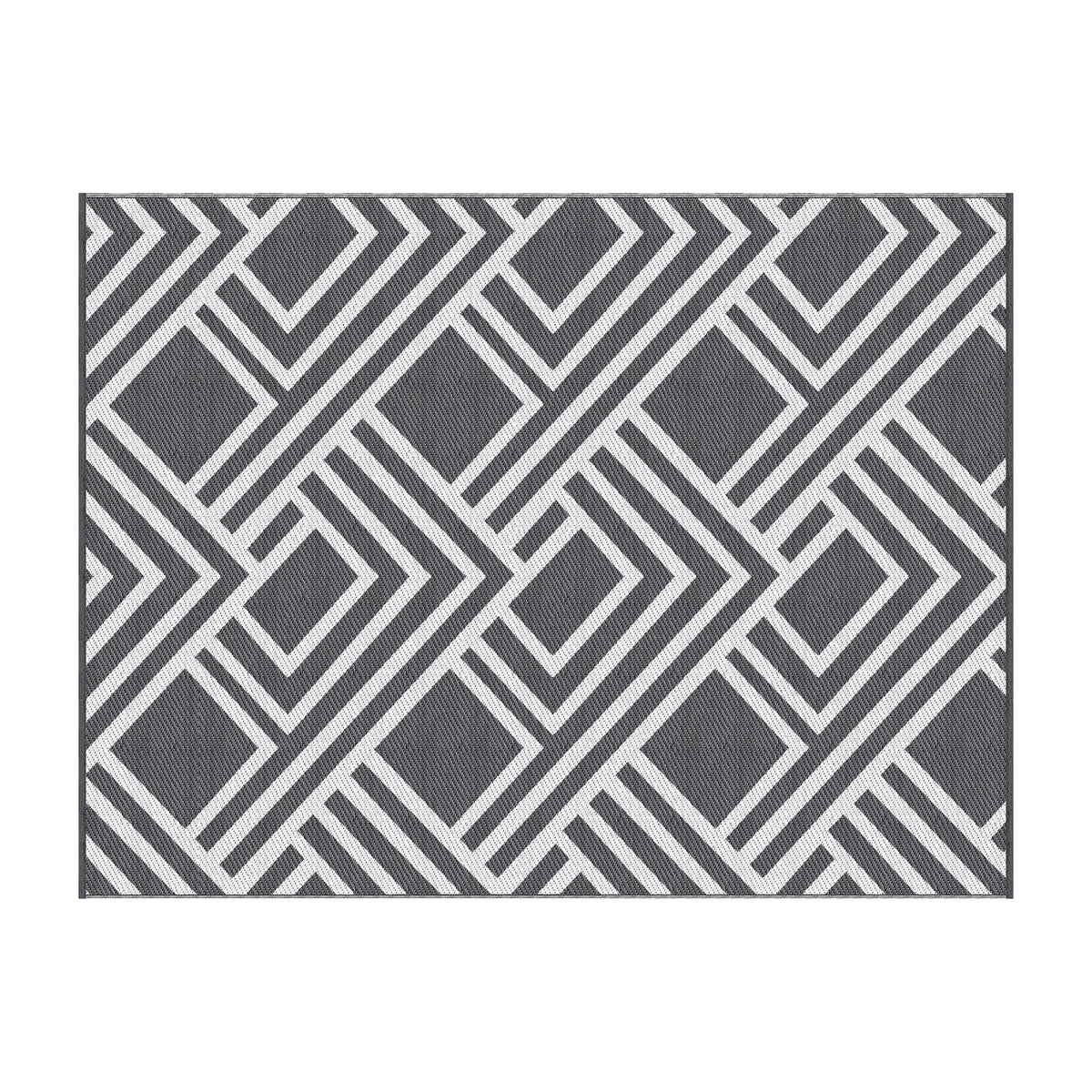 Gardeon Outdoor Rugs 274x366cm Reversible PP Dual-Sided Area Mat Large Carpet Patio Rug Grey Awezingly