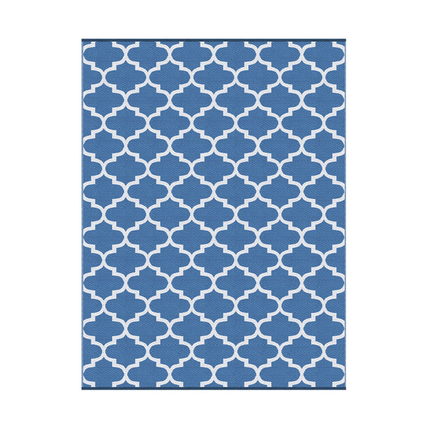 Gardeon Outdoor Rugs 274x366cm Large Carpet Reversible Area Mat PP Dual-Sided Patio Rug Blue Awezingly