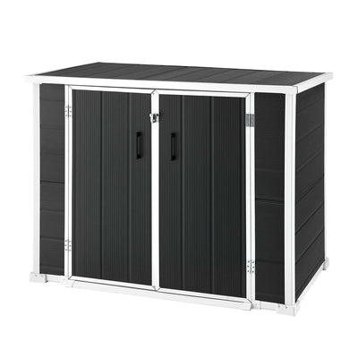 Gardeon 1070L Outdoor Storage Box Garden Shed Lockable Cabinet Tool Organizer Dark Grey
