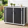 Gardeon Outdoor Storage Box 1164L Garden Shed 5 Wheels Lockable Cabinet Tool Organizer Dark Grey
