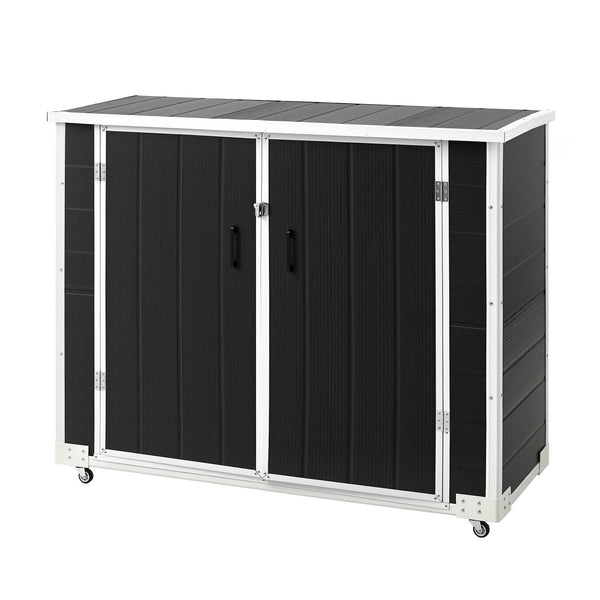 Gardeon Outdoor Storage Box 1164L Garden Shed 5 Wheels Lockable Cabinet Tool Organizer Dark Grey Awezingly